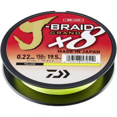 Daiwa J-braid Grand X8 Yellow 135m