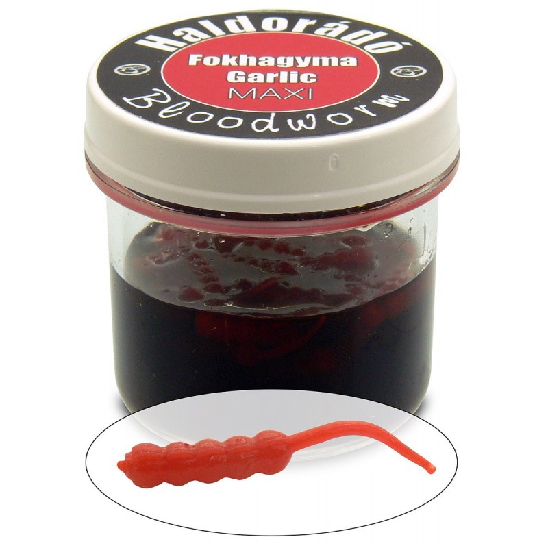Haldorado Bloodworm Usturoi Maxi - Larve de Tantar din Guma Plutitoare