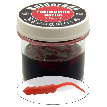 Haldorado Bloodworm Usturoi Maxi - Larve de Tantar din Guma Plutitoare