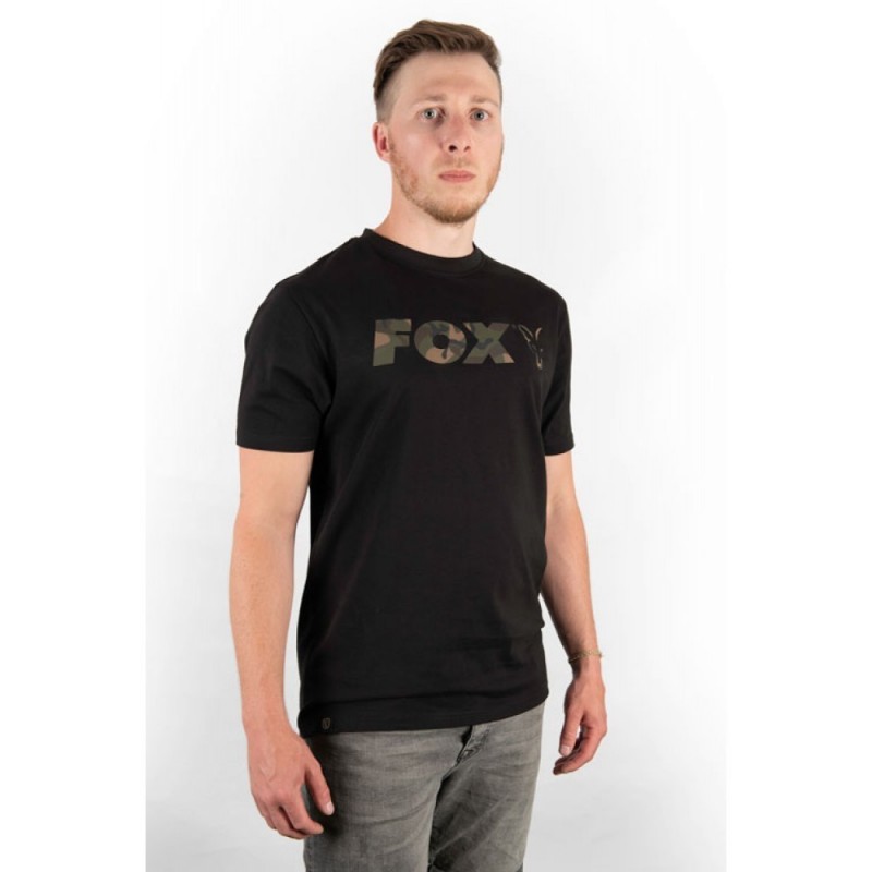 Tricou Fox Black/Camo Chest Print T-Shirt
