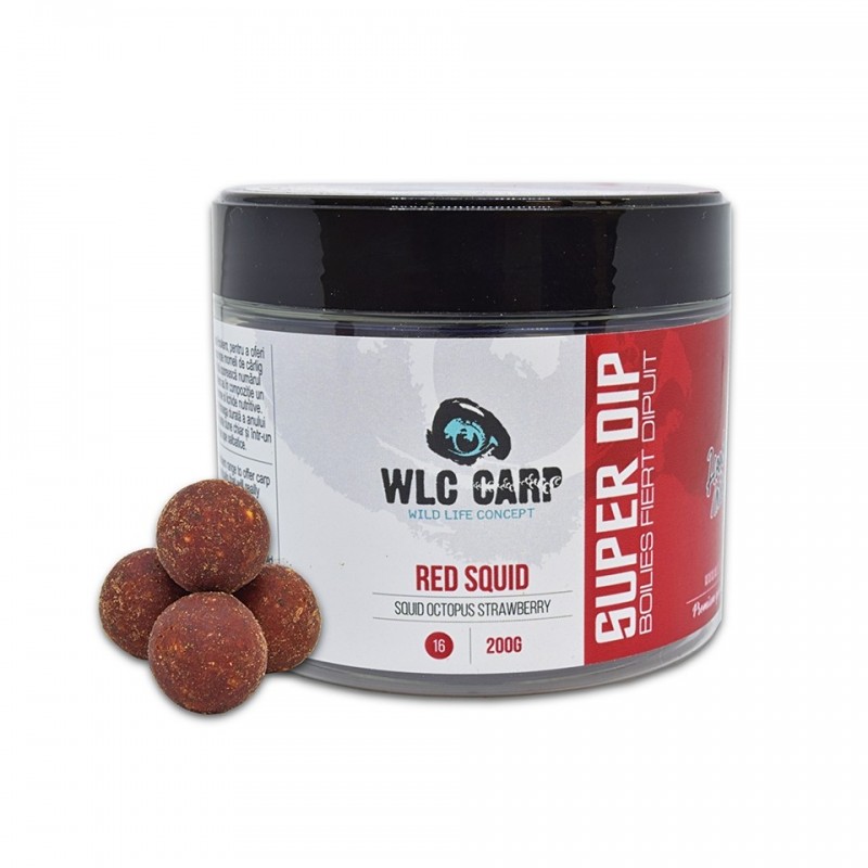 WLC Carp Boilies Carlig SuperDip Red Squid 16mm