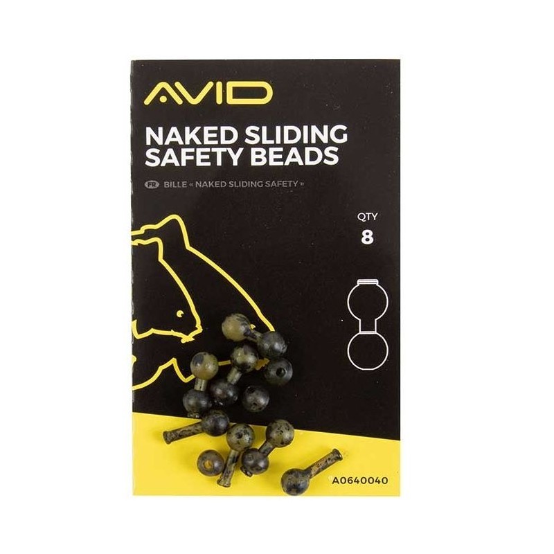 Sistem Avid Carp Naked Sliding Safety Beads, 8buc/plic