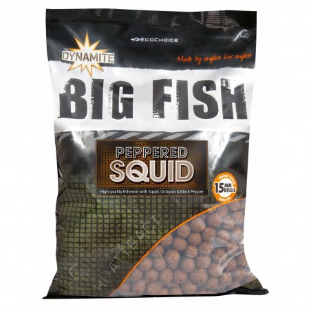 Boilies Dynamite Baits Big Fish Peppered Squid 15mm 1Kg