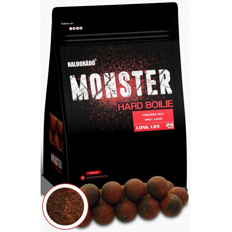 Boilies Haldorado Monster Hard Boilie 24+, 700g, 24mm - Ficat Condimentat