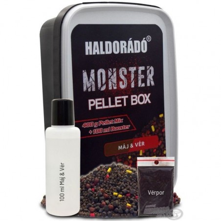Pelete Haldorado Monster Pellet Box - Ficat Condimentat, 400g
