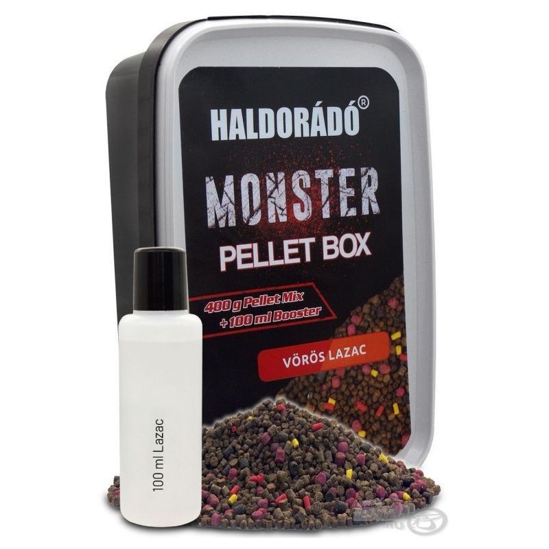 Pelete Haldorado Monster Pellet Box - Somon Rosu, 400g