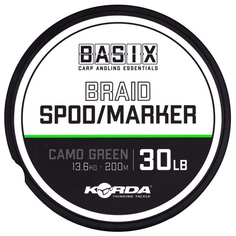 Fir Textil Korda Basix Spod/marker Braid, Camo Green, 200m