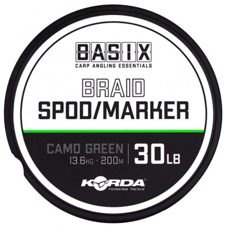 Fir Textil Korda Basix Spod/marker Braid, Camo Green, 200m