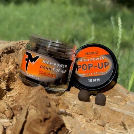 Pop Up Feedermania High Power Dark Boilies&Barrels Mango, 10mm