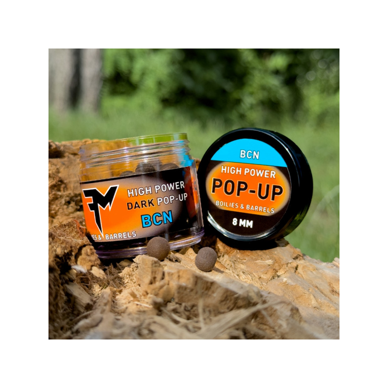 Pop Up Feedermania High Power Dark Boilies&Barrels BCN, 8mm