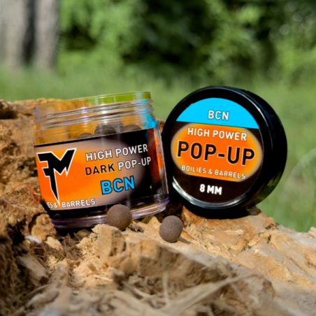 Pop Up Feedermania High Power Dark Boilies&Barrels BCN, 8mm