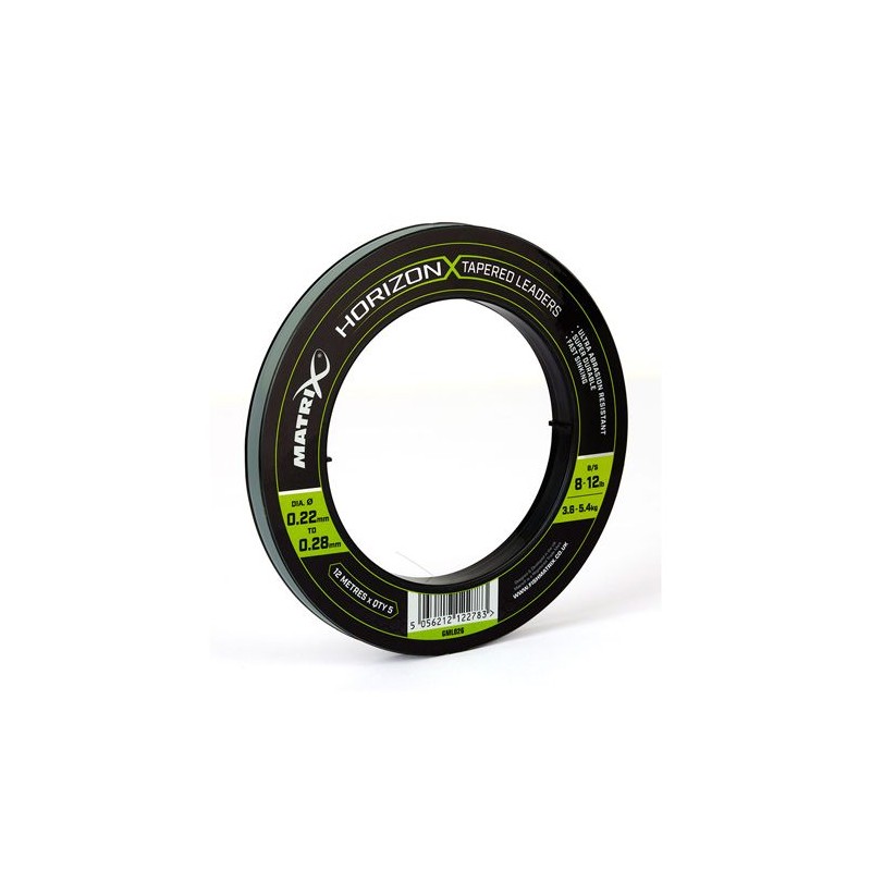 Fir monofilament Matrix Horizon X Tapered Shock Leader 0.22-0.28mm/8-12lb/12m