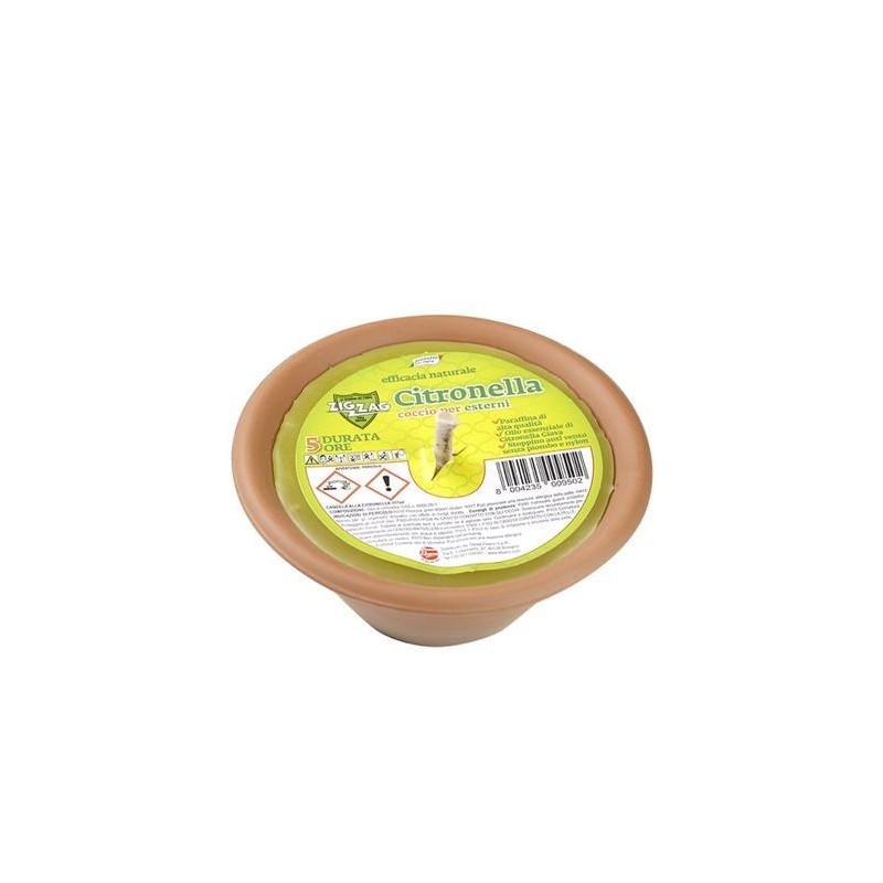 Candela, Zig Zag Citronella, suport teracota, 5h