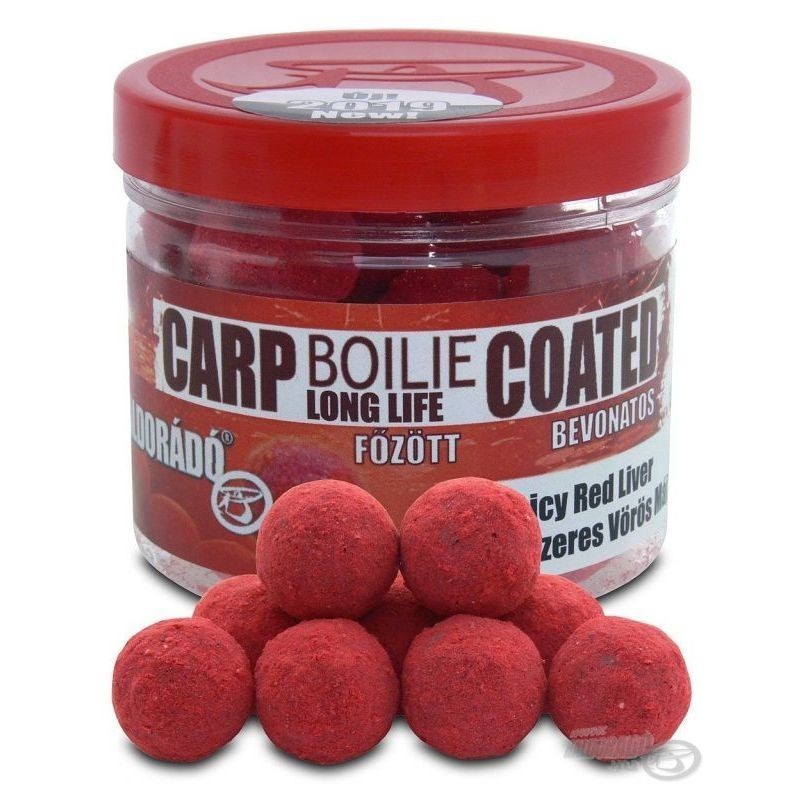 HALDORADO  Boilie Long Life Coated - Spicy Red Liver (Fűszeres Vörös Máj) 18 mm